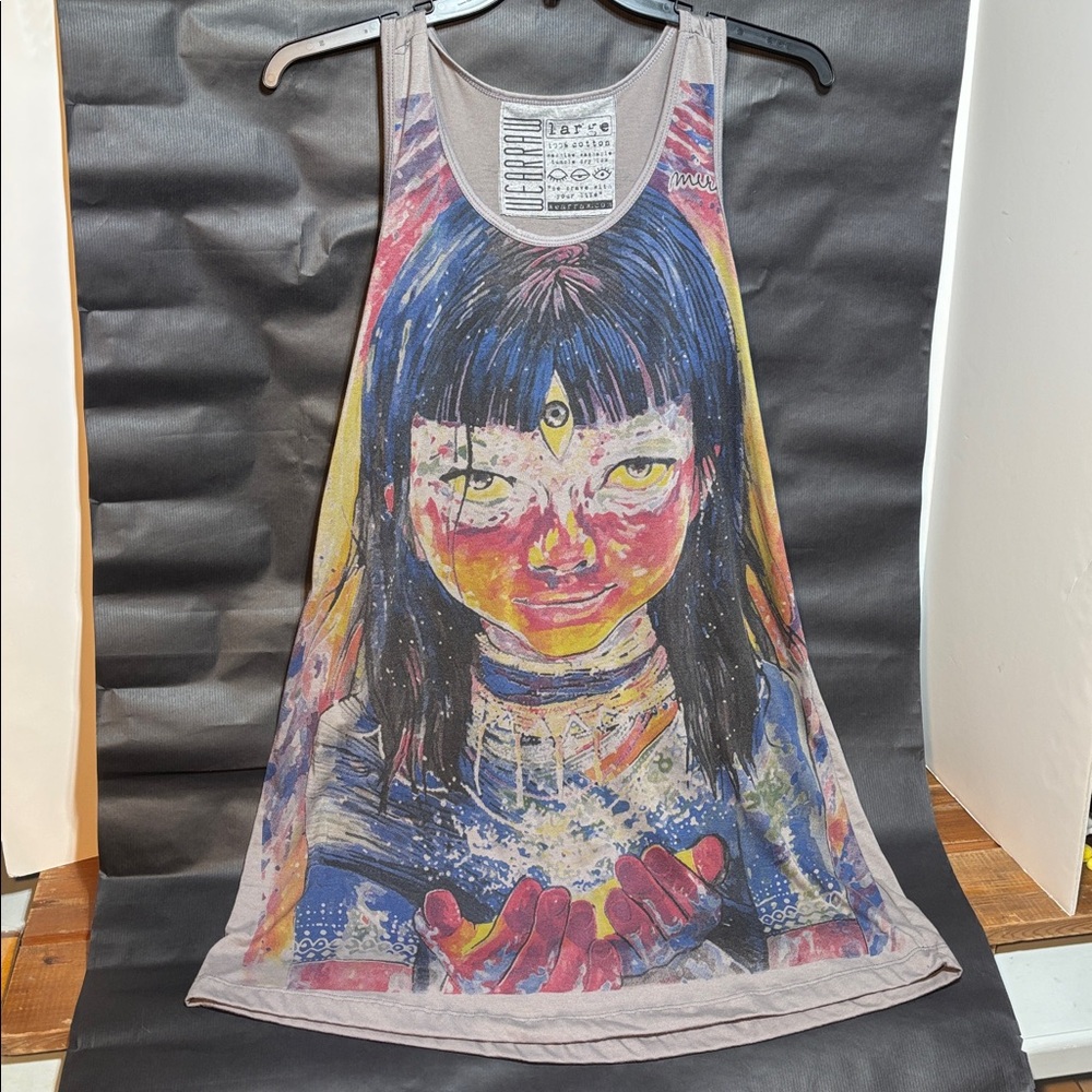 A Rare Unique Graphics designed tank dress By "Wear Raw" Open Eye Indigo Child!